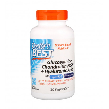 Glukozamina Chondroityna OptiMSM Kolagen BioCell + Kwas Hialuronowy (150 kaps) Doctor's Best