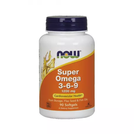 Super Omega 3-6-9 1200 mg Kwasy Tłuszczowe (90 sgels) Now Foods