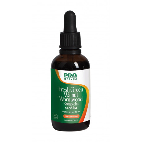 Kompleks Orzecha Fresh Green Walnut 60ml Orzech Piołun Goździk Now Foods
