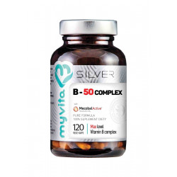 Witamina B-COMPLEX B-50 MAX (120 kaps) Silver MyVita