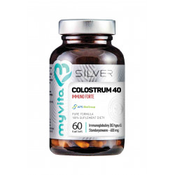 Colostrum 40 Immuno Forte 400 mg 40% Immunoglobulin Wołowe (60 kaps) Silver Myvita