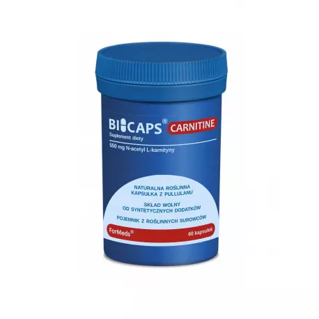 BICAPS CARNITINE N-acetyl-L-karnityna 550 mg Aminokwasy (60 kaps) ForMeds