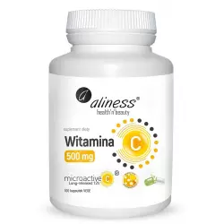 Witamina C 500 mg MicroActive - Mikrokapsułkowana - Przedłużone Uwalnianie 12 h (100 kaps) Aliness