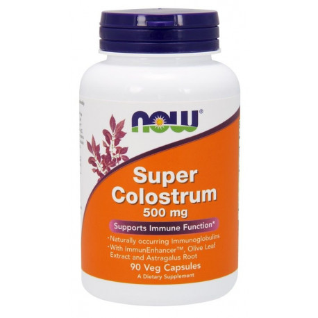 Super Colostrum 500 mg (90 kaps) Wołowe Kolostrum Now Foods