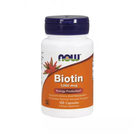 Biotin Biotyna 1000 mcg (100 kaps) Witamina B7 Now Foods