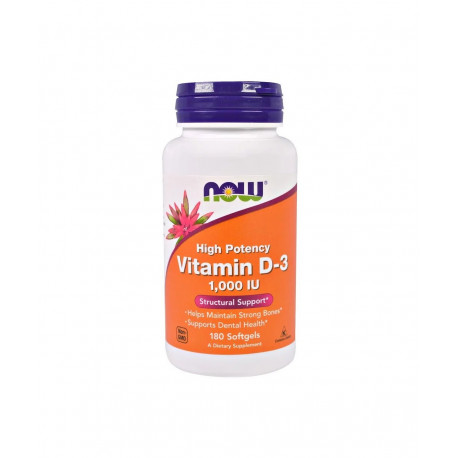 Witamina D3 1000 IU (180 sgels) Now Foods