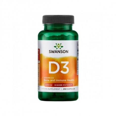 Witamina D3 2000IU High Potency Cholekalcyferol (250 kaps) Swanson