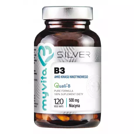 Witamina B3 Amid Kwasu Nikotynowego 500 mg (120 kaps) Silver MyVita