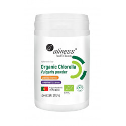 Organic Chlorella Vulgaris Proszek 200 g Aliness