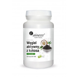 Węgiel Aktywny z Kokosa Spożywczy FOOD GRADE 300 mg (100 kaps) Aliness