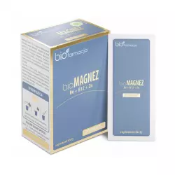 Organiczny Bio Magnez 300 mg + Cynk 10 mg + Witaminy B6 B12 (20 saszetek) Biofarmacja