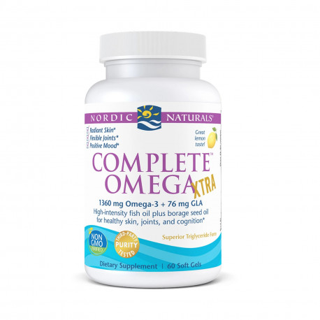 Complete Omega Xtra 1360 mg Omega-3 + 76 mg GLA (60 sg) Omega-6-9 EPA DHA OA Nordic Naturals