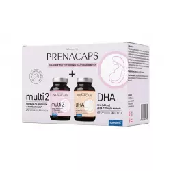 PRENACAPS Zestaw Multi 2 + DHA 2 i 3 Trymestr Ciąży (60 kaps x 2) ForMeds