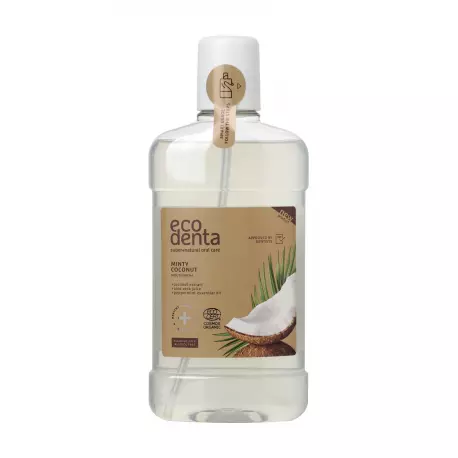 Minty Coconut Organiczny Płyn do Płukania Jamy Ustnej z Sokiem z Aloesu i Ekstraktem z Kokosa 500 ml ECODENTA