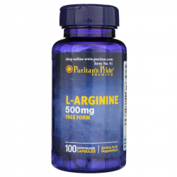 L-Arginina 500 mg Free Form (100 kaps) Regeneracja Puritan's Pride