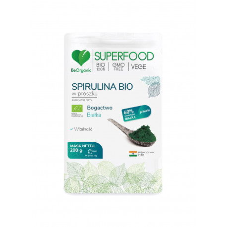 Spirulina Bio SuperFood Proszek 200 g BeOrganic