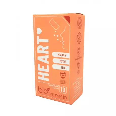 Heart Organiczny Bio Magnez + Potas + Głóg (10 saszetek) Biofarmacja