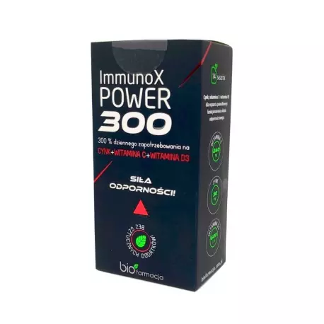 ImmunoX POWER 300 Cynk + Witamina C + Witamina D3 (14 saszetek) Biofarmacja
