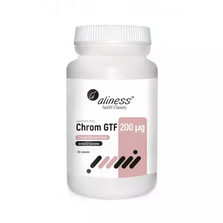 Chrom GTF Active Cr-Complex 200 µg Chrom z Drożdży (100 tab) Aliness
