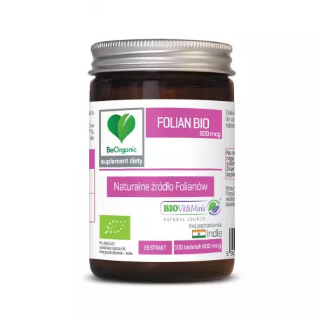 Folian Bio 600 mcg Naturalne źródło Folianów (100 tab) BeOrganic