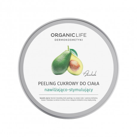 Peeling Cukrowy do Ciała 150 g Nawilżająco-Stymulujący Awokado Organic Life