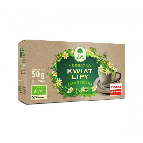 Kwiat Lipy EKO Lipa Saszetki 25x2g Lipa Herbatka Ziołowa Dary Natury