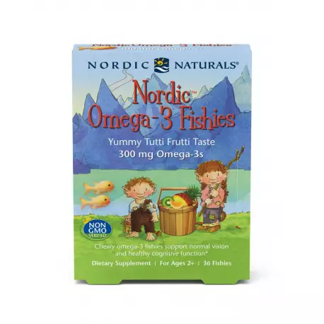 Nordic Omega-3 Fishes Kwasy Omega-3 300 mg dla Dzieci Wieloowocowe (36 żelków) Nordic Naturals