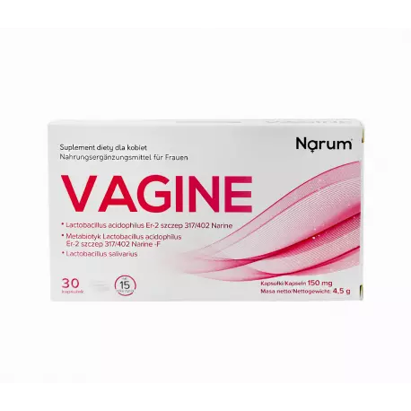 Vagine 150 mg (30 kaps) Probiotyk Metabiotyk dla Kobiet Narine Narum