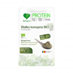 Białko Konopne Bio 50% Protein Proszek 200 g BeOrganic