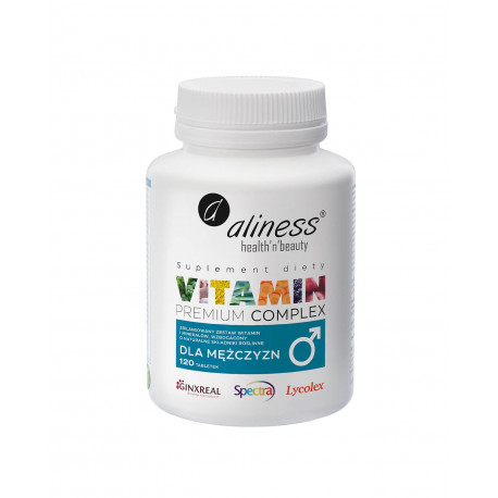 Dla Mężczyzn Premium Vitamin Complex Witaminy i Minerały Vege (120 tab) Aliness