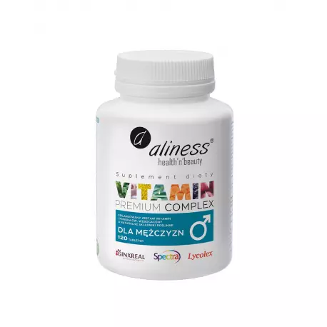 Dla Mężczyzn Premium Vitamin Complex Witaminy i Minerały Vege (120 tab) Aliness