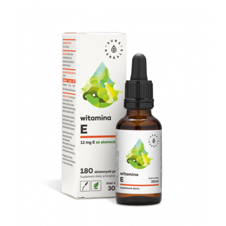 Witamina E Krople Clean Label Vege 30 ml w Płynie Aura Herbals