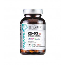 Witamina K2 + D3 MAX 100 mcg + 4000 IU (120 kaps) Silver Myvita