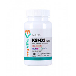 Witamina K2 + D3 Forte 100 mcg + 4000 IU (60 tab) Myvita
