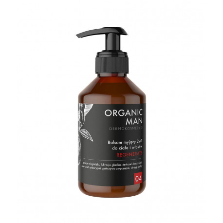Organic Man Balsam Myjący 2w1 do Ciała i Włosów REGENERATE 250 g dla Mężczyzn Organic Life