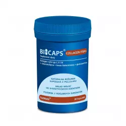 BICAPS Collagen Fish+ Kolagen typ. I + II + III Chondroityna Glukozamina Kwas Hialuronowy (60 kaps) ForMeds