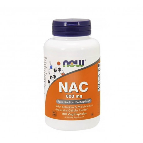 NAC N-acetyl Cysteina 600 mg + Selen + Molibden (100 kaps) Now Foods