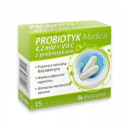 Probiotyk 4,2mld Witamina C z Prebiotykiem (15kaps) MEDICALINE
