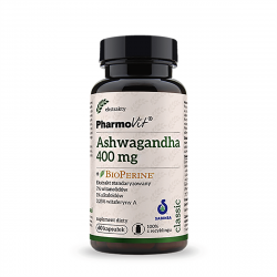 Ashwagandha 400 mg + Bioperine Ekstrakt 7% Witanolidów (60 kaps) Pharmovit