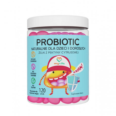 PROBIOTIC Naturalne Żelki z Probiotykami dla dzieci i dorosłych (120 szt) MyVita