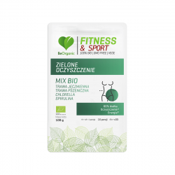 Zielone Oczyszczenie BIO Fitness & Sport Trawa Jęczmienna i Pszeniczna Chlorella Spirulina Proszek 100 g BeOrganic