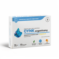 Cynk Organiczny 10 mg + Witamina C do Ssania (36 pastylek) Aura Herbals