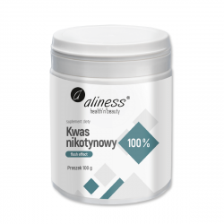 Kwas Nikotynowy 100% Niacyna Flush Effect Witamina B3 16 mg Proszek 100 g Aliness