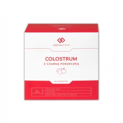 Colostrum Bovinum Bioaktywny Liofilizat 2h 1000 mg z Czarną Porzeczką i Bananem Wsparcie Odporności (30 saszetek) Genactiv