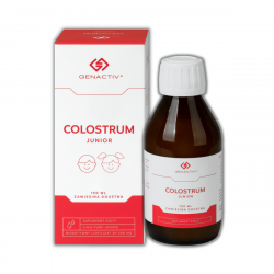 Colostrum Bovinum JUNIOR Bioaktywny Liofilizat 2h 500 mg Wsparcie Odporności Zawiesina Doustna dla Dzieci 150 ml Genactiv