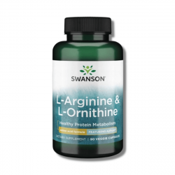AjiPure L-Arginina 500 mg L-Ornityna 250 mg (90 kaps) SWANSON