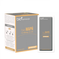 Organiczny Bio Wapń 1200 mg Fosfor Witamina K i D3 Premium (15 saszetek) Biofarmacja
