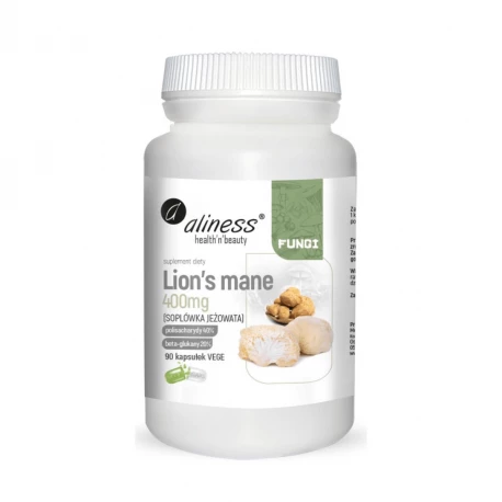 Soplówka Jeżowata Lion's Mane Ekstrakt 400 mg (90 kaps) VEGE Aliness