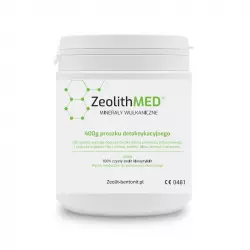 Zeolith MED Minerały Wulkaniczne Czysty Zeolit w Proszku 400 g Mikronizowany Aktywowany 27 Mikronów (Wyrób Medyczny) ZeoBent