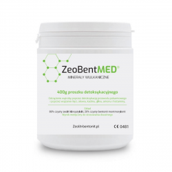ZeoBent MED Detox Minerały Wulkaniczne Zeolit + Bentonit w Proszku 400 g (Wyrób Medyczny) ZeoBent